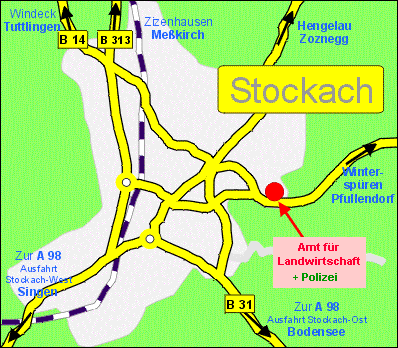 Anfahrt zum ALLB Stockach